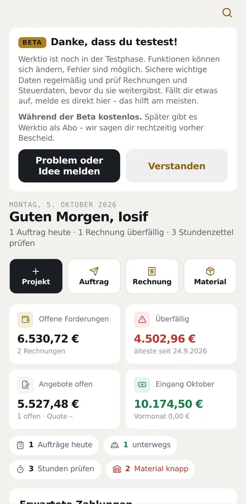 Werktio am Handy